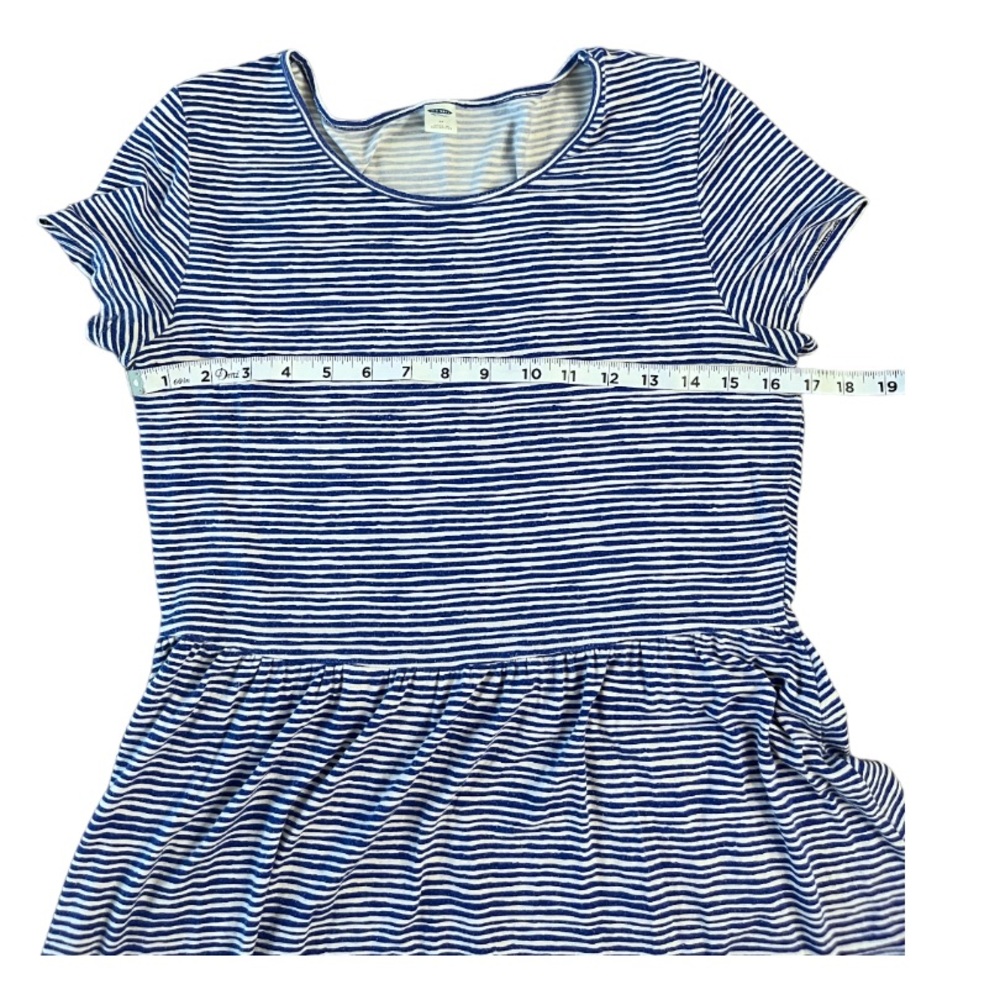 Old Navy Blue and White Striped T-shirt Dress with Sleeves Size M - Picture 4 of 10